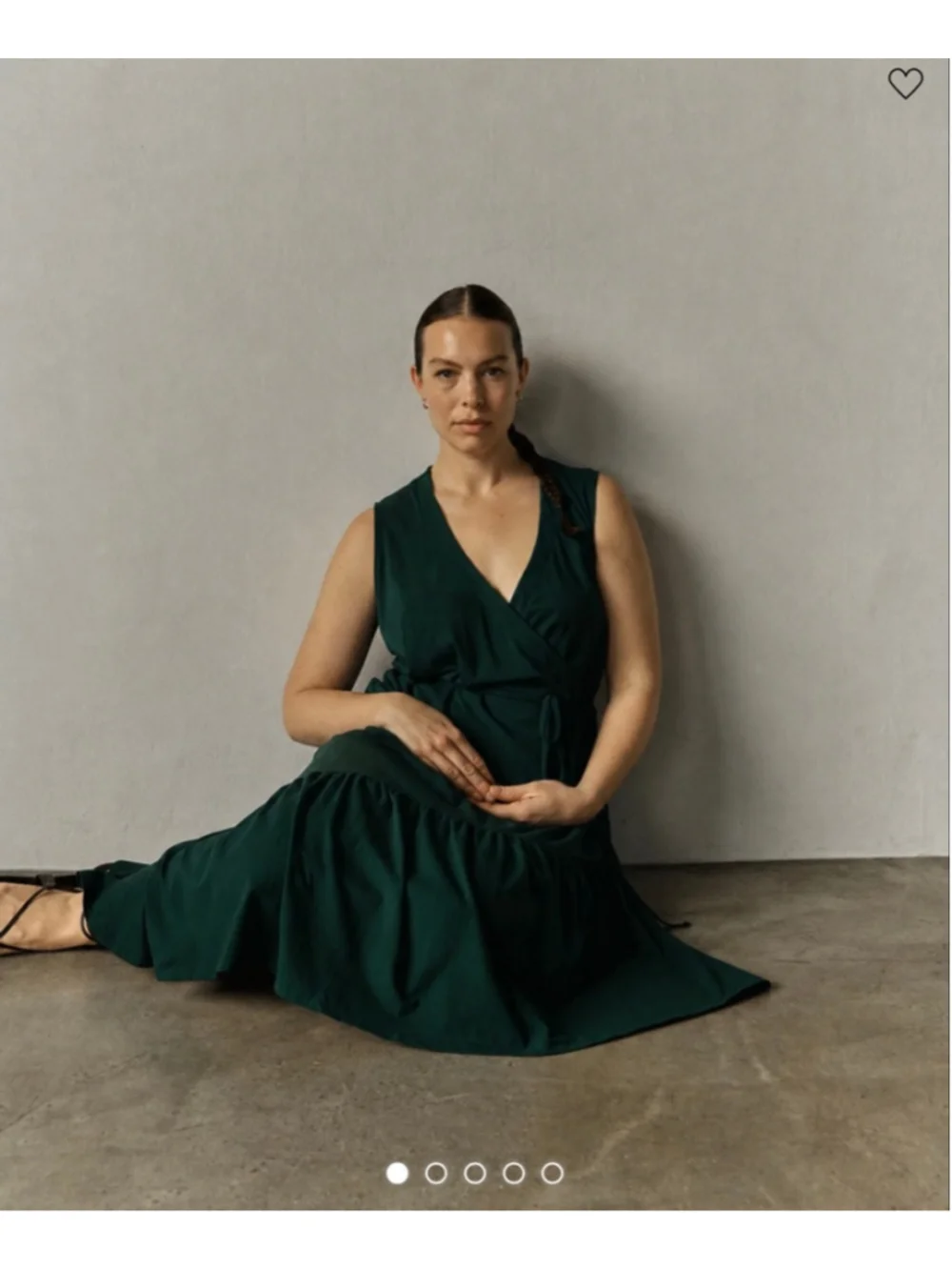 NEW with tags Universal Standard Tiered Twirl Wrap Dress Green Conifer L (22-24) - Picture 1 of 11
